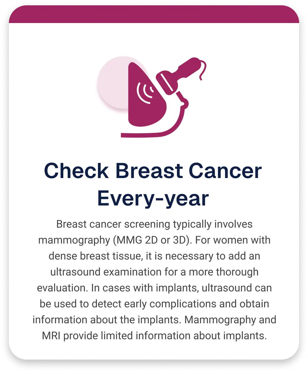 Implant Card (Check Breast Cancer Every-year)